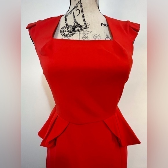 Forever 21 PARTY, WEDDING, CHRISTMAS, HOLIDAY, NEW YEARS, PEPLUM, RED DRESS - Picture 4 of 8